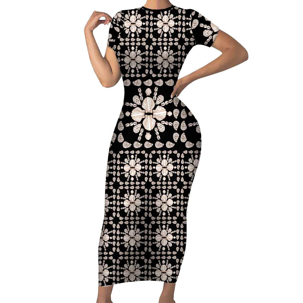Aloha Hawaii Shell Quilt Family Matching Short Sleeve Bodycon Dress and Hawaiian Shirt Seamless Style - Polynesian Pride