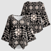 Aloha Hawaii Shell Quilt Kimono Sleeve Blouse Seamless Style - Polynesian Pride