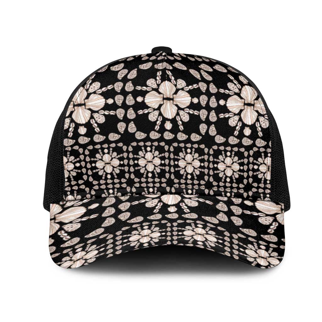 Aloha Hawaii Shell Quilt Mesh Trucker Cap Seamless Style LT14 One Size Black Black - Polynesian Pride