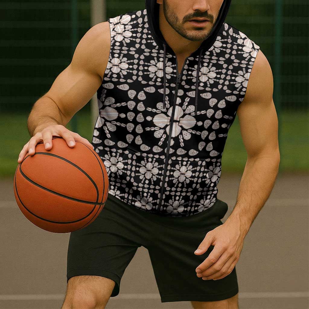 Aloha Hawaii Shell Quilt Sleeveless Zip Hoodie Seamless Style - Polynesian Pride