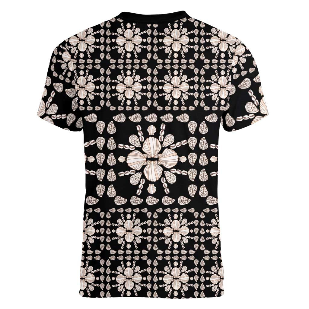 Aloha Hawaii Shell Quilt Women V-Neck T-Shirt Seamless Style - Polynesian Pride