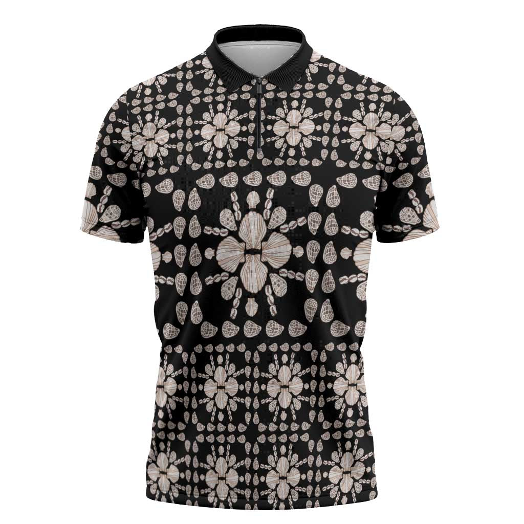 Aloha Hawaii Shell Quilt Zipper Polo Shirt Seamless Style - Polynesian Pride