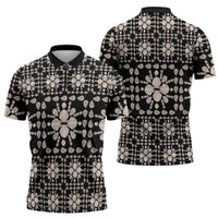 Aloha Hawaii Shell Quilt Zipper Polo Shirt Seamless Style - Polynesian Pride