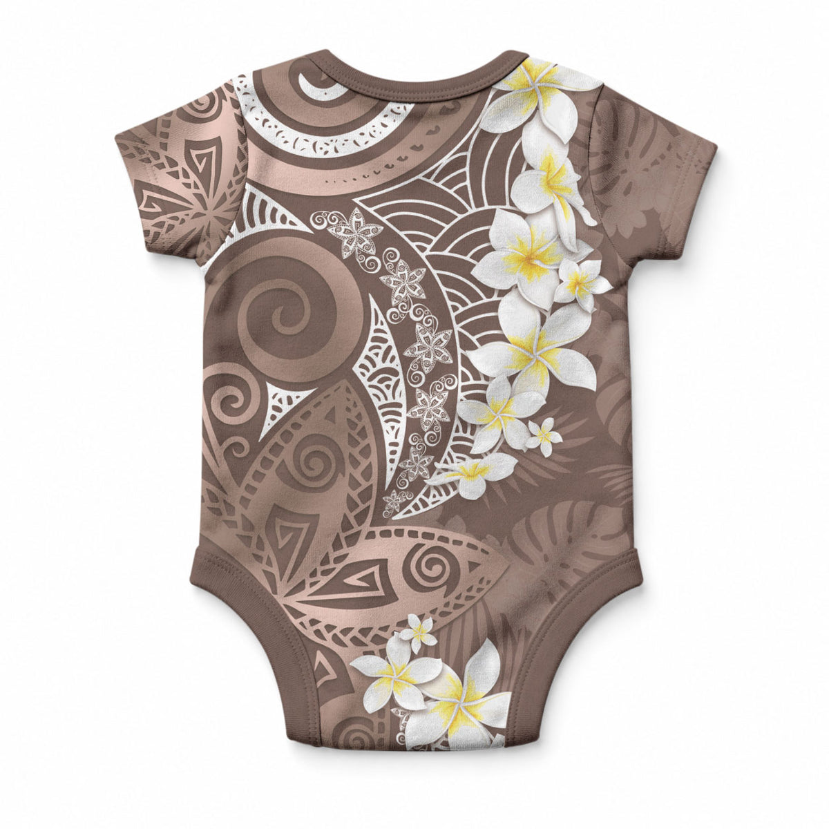 Mocha Mousse Polynesian Tribal Frangipani Tropical Vibe Baby Onesie LT14 - Polynesian Pride