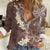 Mocha Mousse Polynesian Tribal Frangipani Tropical Vibe Women Casual Shirt