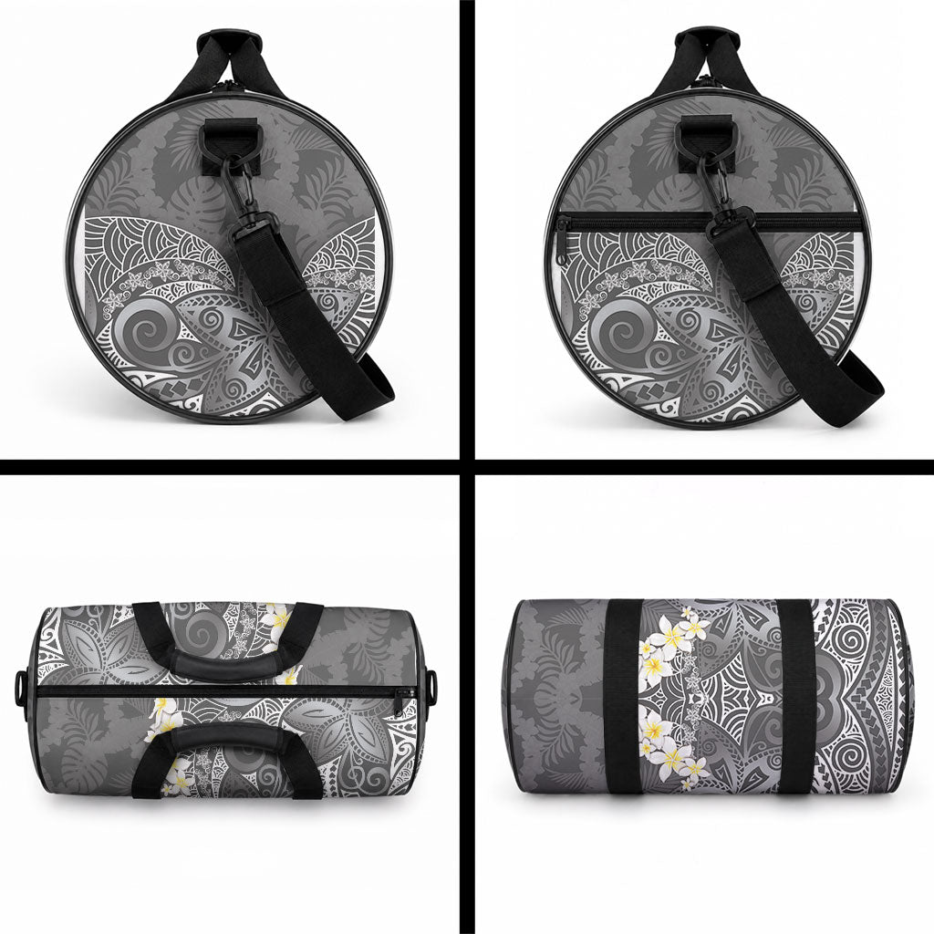 Gray Polynesian Tribal Frangipani Tropical Vibe Duffle Bag LT14 - Polynesian Pride