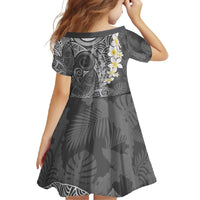 Gray Polynesian Tribal Frangipani Tropical Vibe Family Matching Tank Maxi Dress and Hawaiian Shirt LT14 - Polynesian Pride