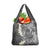 Gray Polynesian Tribal Frangipani Tropical Vibe Grocery Bag