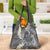 Gray Polynesian Tribal Frangipani Tropical Vibe Grocery Bag
