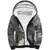 Gray Polynesian Tribal Frangipani Tropical Vibe Sherpa Hoodie