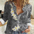 Gray Polynesian Tribal Frangipani Tropical Vibe Women Casual Shirt