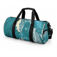 Cyan Polynesian Tribal Frangipani Tropical Vibe Duffle Bag LT14 - Polynesian Pride