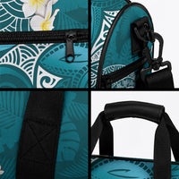 Cyan Polynesian Tribal Frangipani Tropical Vibe Duffle Bag LT14 - Polynesian Pride