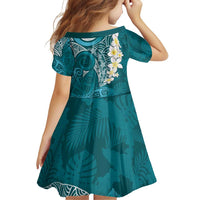Cyan Polynesian Tribal Frangipani Tropical Vibe Family Matching Puletasi and Hawaiian Shirt LT14 - Polynesian Pride