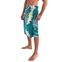 Cyan Polynesian Tribal Frangipani Tropical Vibe Lavalava