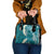 Cyan Polynesian Tribal Frangipani Tropical Vibe Shoulder Handbag