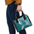 Cyan Polynesian Tribal Frangipani Tropical Vibe Shoulder Handbag
