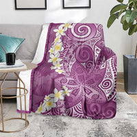 Pink Polynesian Tribal Frangipani Tropical Vibe Blanket