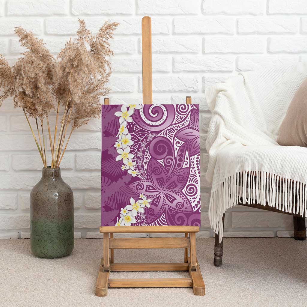 Pink Polynesian Tribal Frangipani Tropical Vibe Canvas Wall Art