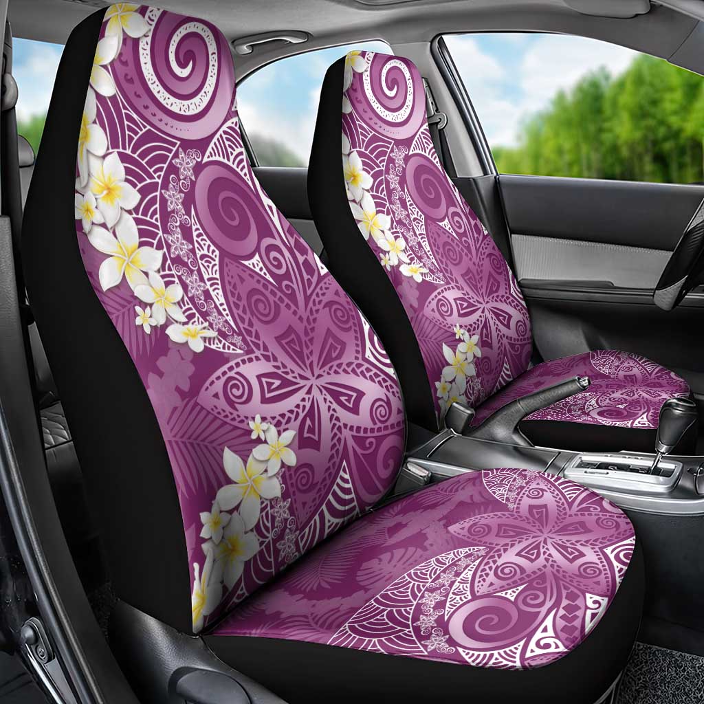 Pink Polynesian Tribal Frangipani Tropical Vibe Car Seat Cover