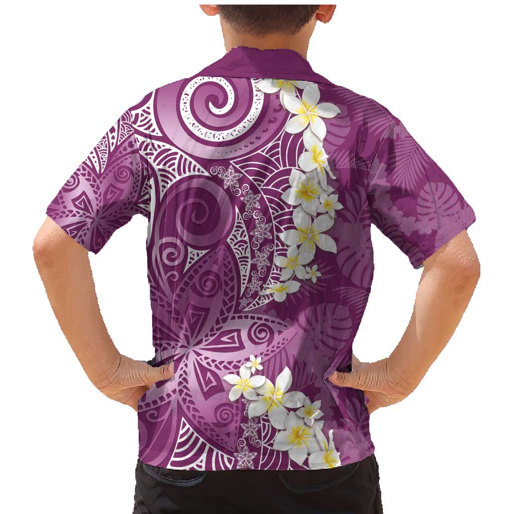 Pink Polynesian Tribal Frangipani Tropical Vibe Family Matching Mermaid Dress and Hawaiian Shirt LT14 - Polynesian Pride