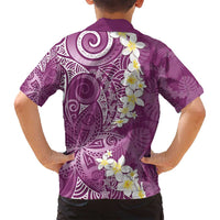 Pink Polynesian Tribal Frangipani Tropical Vibe Family Matching Puletasi and Hawaiian Shirt LT14 - Polynesian Pride