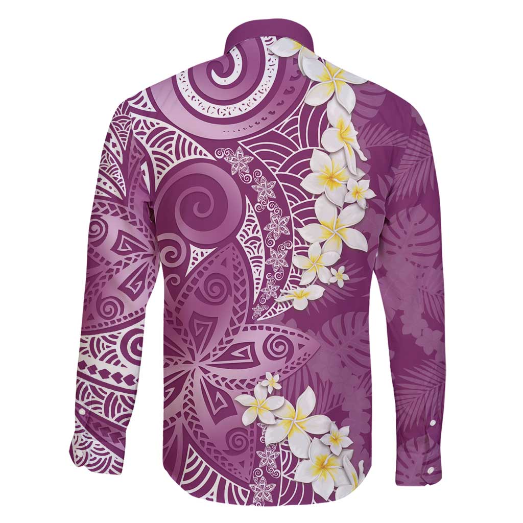 Pink Polynesian Tribal Frangipani Tropical Vibe Family Matching Short Sleeve Bodycon Dress and Hawaiian Shirt LT14 - Polynesian Pride