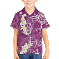Pink Polynesian Tribal Frangipani Tropical Vibe Family Matching Short Sleeve Bodycon Dress and Hawaiian Shirt LT14 Son's Shirt Pink - Polynesian Pride