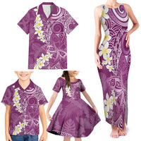 Pink Polynesian Tribal Frangipani Tropical Vibe Family Matching Tank Maxi Dress and Hawaiian Shirt LT14 - Polynesian Pride