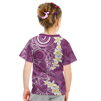 Pink Polynesian Tribal Frangipani Tropical Vibe Kid T Shirt