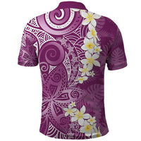 Pink Polynesian Tribal Frangipani Tropical Vibe Polo Shirt