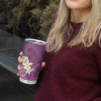 Pink Polynesian Tribal Frangipani Tropical Vibe Tumbler Cup