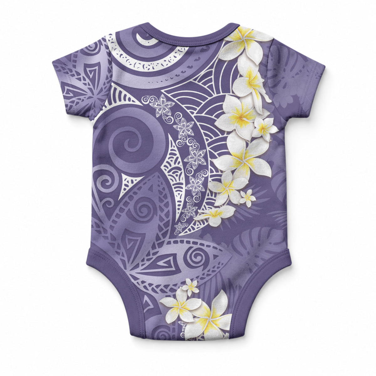 Violet Polynesian Tribal Frangipani Tropical Vibe Baby Onesie LT14 - Polynesian Pride