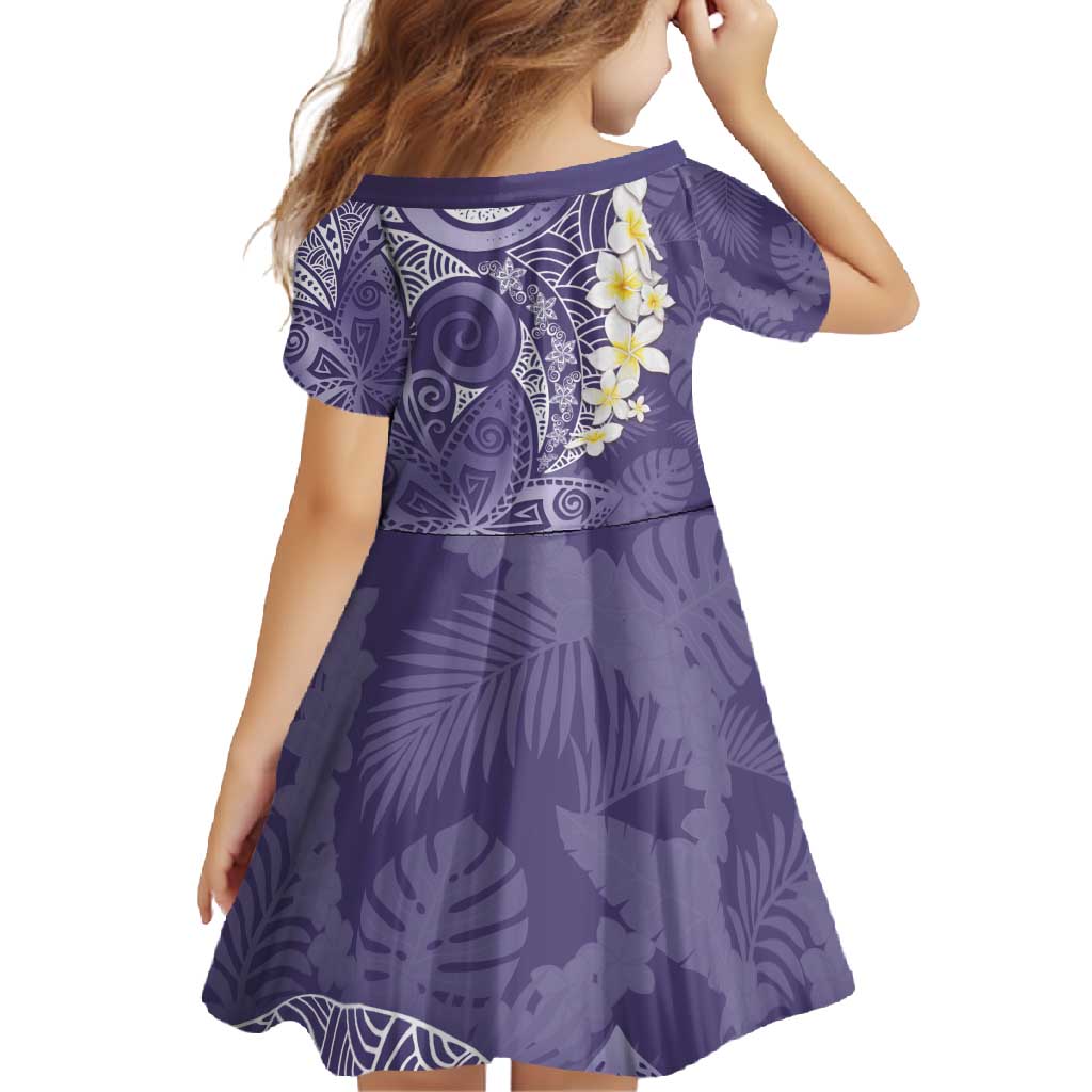 Violet Polynesian Tribal Frangipani Tropical Vibe Family Matching Long Sleeve Bodycon Dress and Hawaiian Shirt LT14 - Polynesian Pride