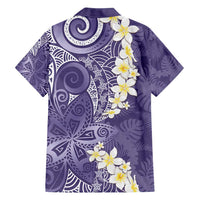 Violet Polynesian Tribal Frangipani Tropical Vibe Family Matching Long Sleeve Bodycon Dress and Hawaiian Shirt LT14 - Polynesian Pride