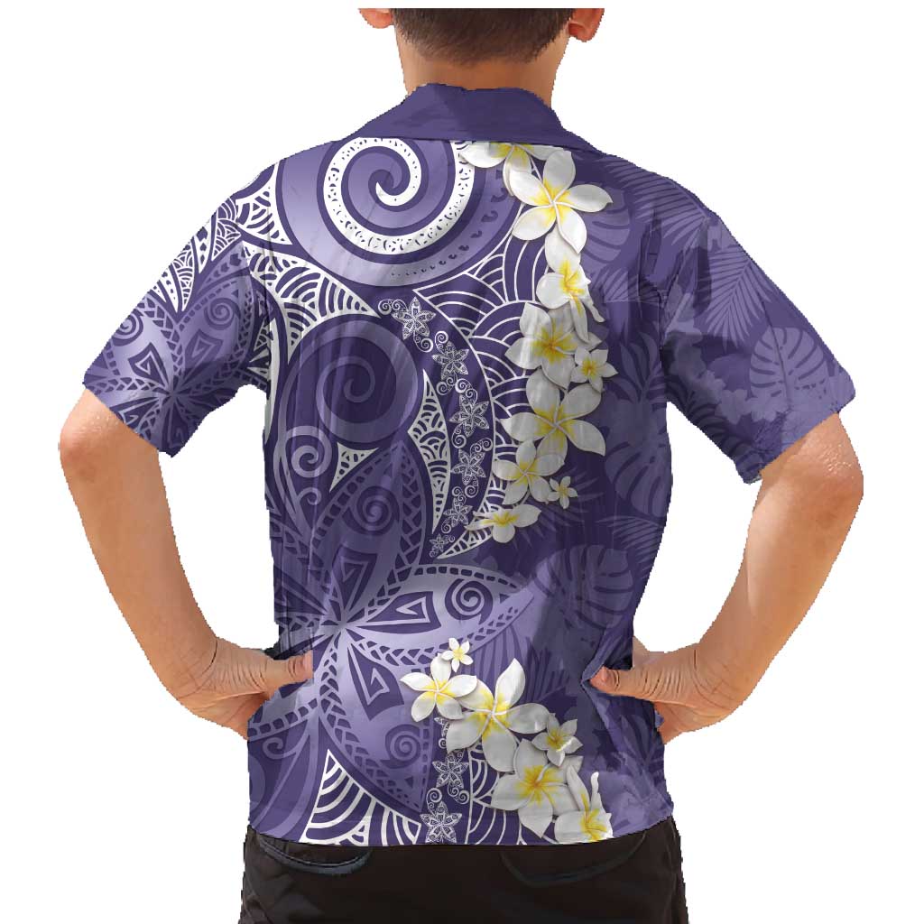 Violet Polynesian Tribal Frangipani Tropical Vibe Family Matching Mermaid Dress and Hawaiian Shirt LT14 - Polynesian Pride