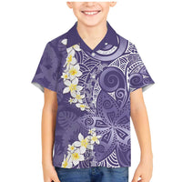 Violet Polynesian Tribal Frangipani Tropical Vibe Family Matching Mermaid Dress and Hawaiian Shirt LT14 Son's Shirt Violet - Polynesian Pride