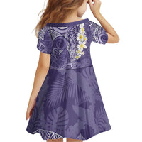 Violet Polynesian Tribal Frangipani Tropical Vibe Family Matching Off Shoulder Maxi Dress and Hawaiian Shirt LT14 - Polynesian Pride