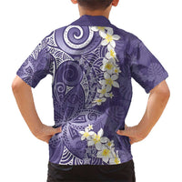 Violet Polynesian Tribal Frangipani Tropical Vibe Family Matching Short Sleeve Bodycon Dress and Hawaiian Shirt LT14 - Polynesian Pride