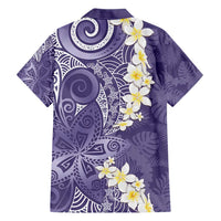 Violet Polynesian Tribal Frangipani Tropical Vibe Family Matching Short Sleeve Bodycon Dress and Hawaiian Shirt LT14 - Polynesian Pride