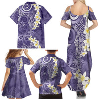 Violet Polynesian Tribal Frangipani Tropical Vibe Family Matching Summer Maxi Dress and Hawaiian Shirt LT14 - Polynesian Pride