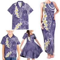 Violet Polynesian Tribal Frangipani Tropical Vibe Family Matching Tank Maxi Dress and Hawaiian Shirt LT14 - Polynesian Pride