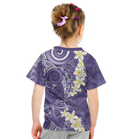 Violet Polynesian Tribal Frangipani Tropical Vibe Kid T Shirt