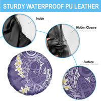 Violet Polynesian Tribal Frangipani Tropical Vibe Spare Tire Cover