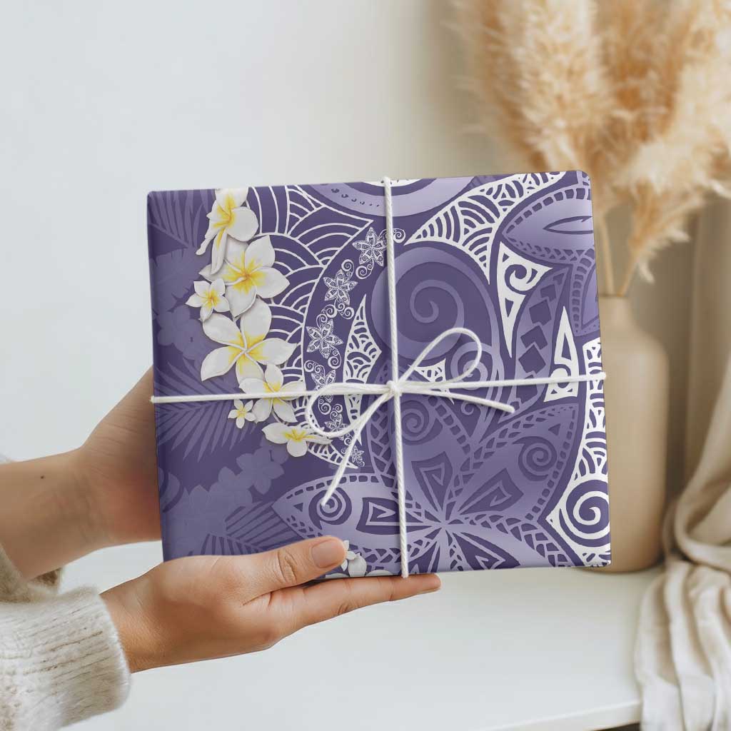 Violet Polynesian Tribal Frangipani Tropical Vibe Wrapping Paper - Polynesian Pride