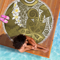 Gold Polynesian Tribal Frangipani Tropical Vibe Beach Blanket