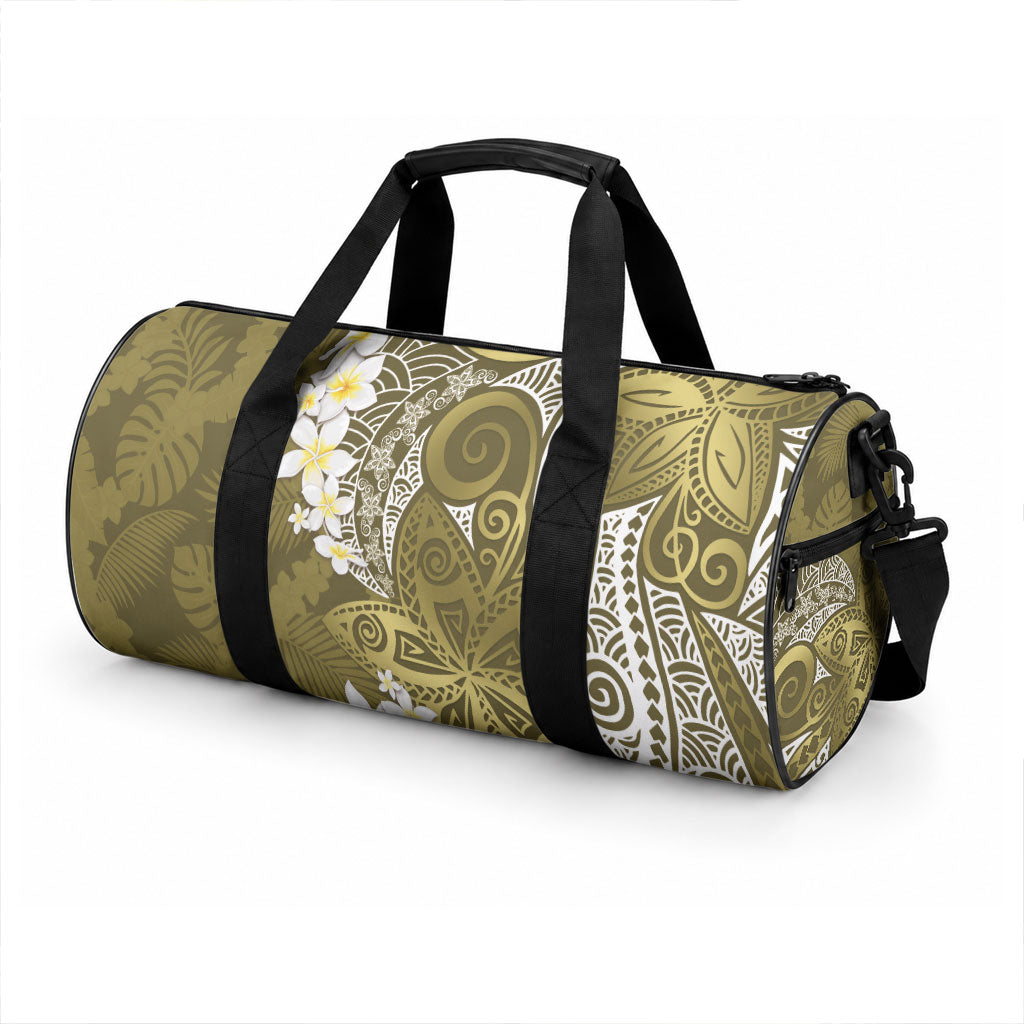 Gold Polynesian Tribal Frangipani Tropical Vibe Duffle Bag LT14 - Polynesian Pride