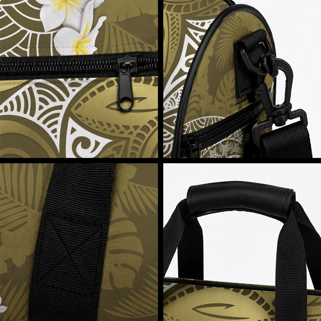 Gold Polynesian Tribal Frangipani Tropical Vibe Duffle Bag LT14 - Polynesian Pride