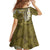 Gold Polynesian Tribal Frangipani Tropical Vibe Family Matching Puletasi and Hawaiian Shirt