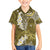 Gold Polynesian Tribal Frangipani Tropical Vibe Family Matching Puletasi and Hawaiian Shirt